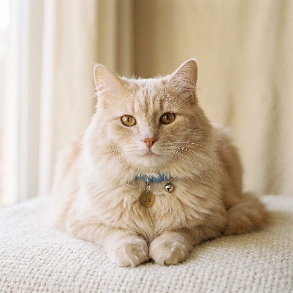 Lila, a cream cat